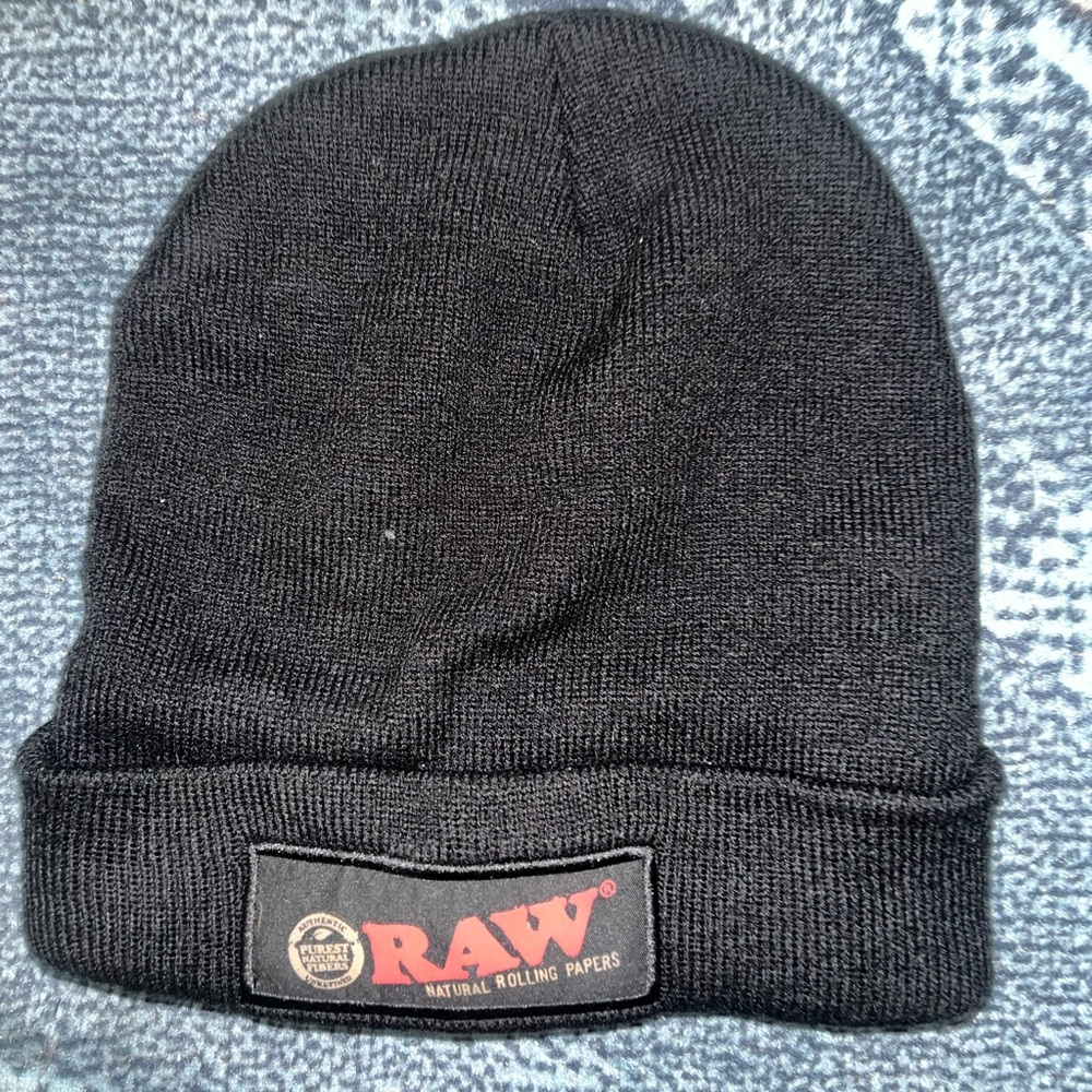 RAW Black Beanie Hat